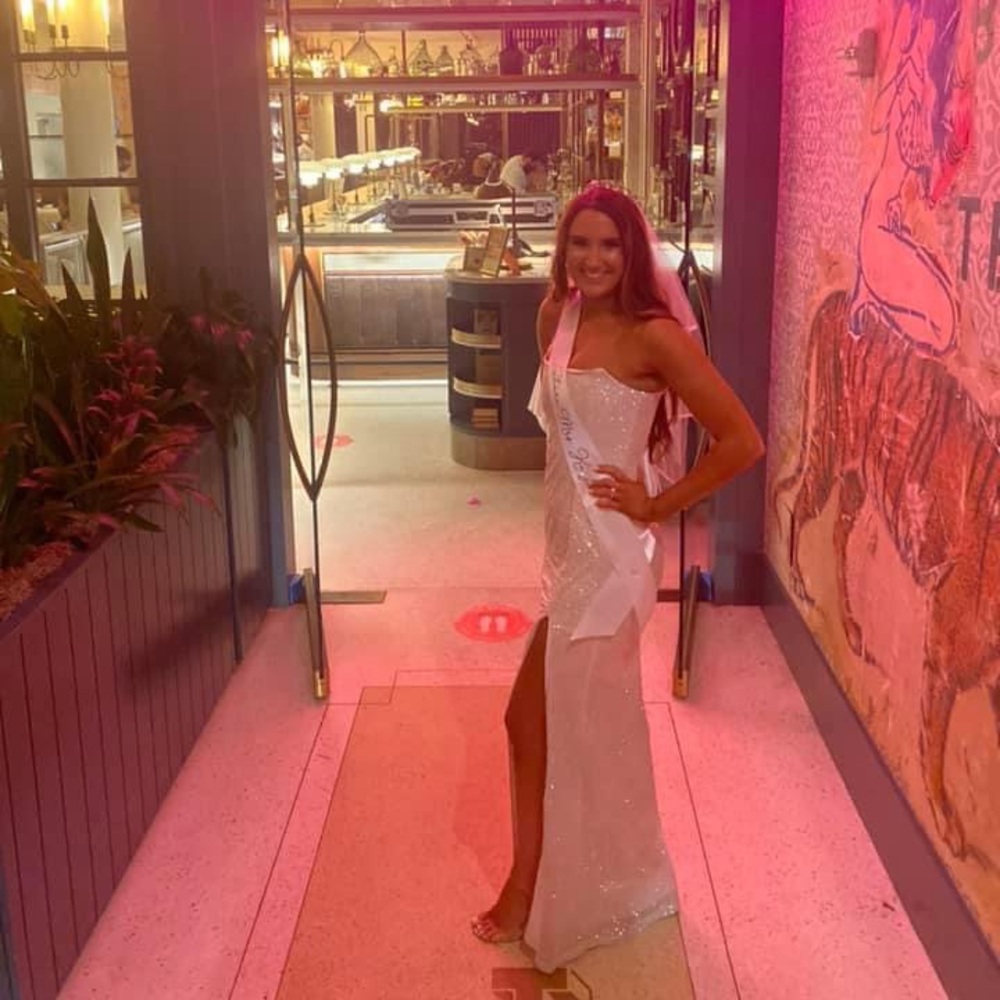 Meshki silver slit dress